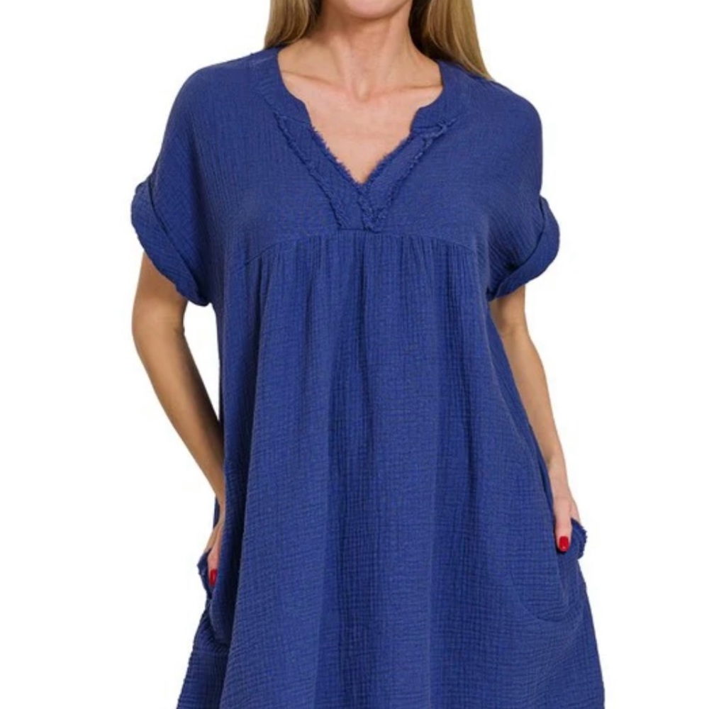 Zenana Outfitters Blue Mini Dress